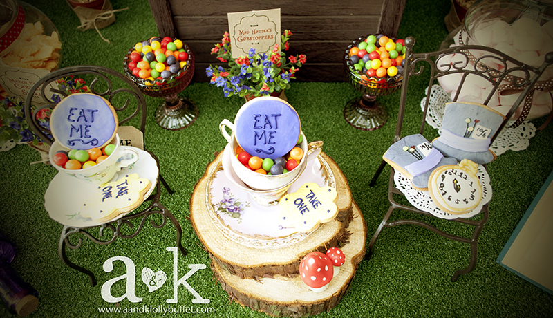 Jessie’s Mad Hatter Tea Party Baby Shower Lolly Buffet by A&K