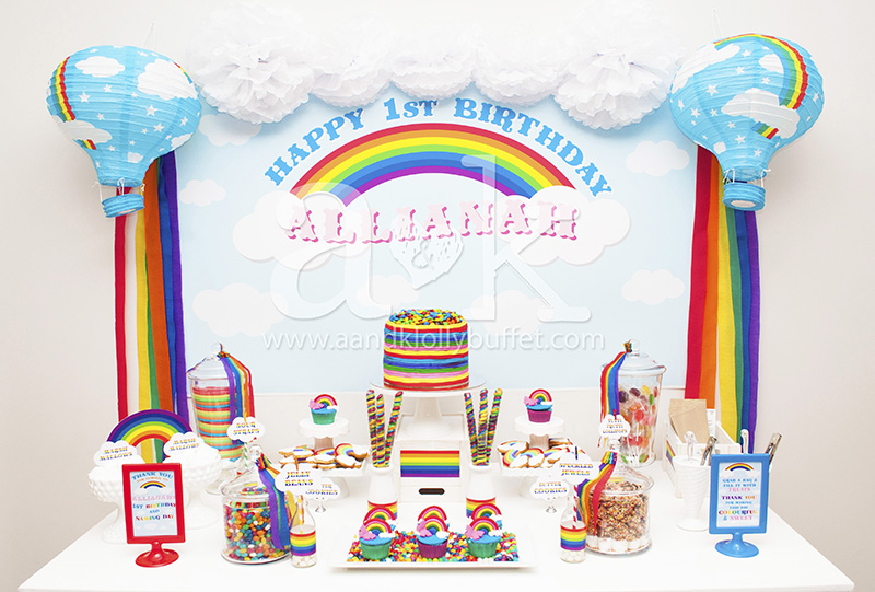 Allianah's 1st Birthday Rainbow Dessert Buffet by A&K.