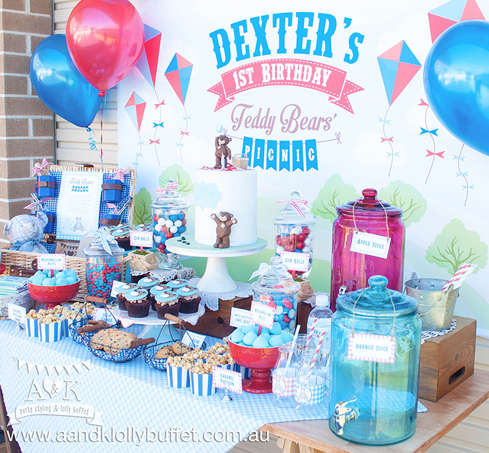 Dexter's Teddy Bears' Picnic First Birthday Party by A&K Lolly Buffet