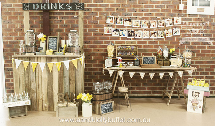 Nancy's Vintage Rustic 30th Birthday Party by A&K Lolly Buffet