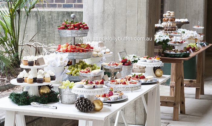 Faculty of Arts' Festive Rustic Luxe Christmas Dessert Table by A&K Lolly Buffet