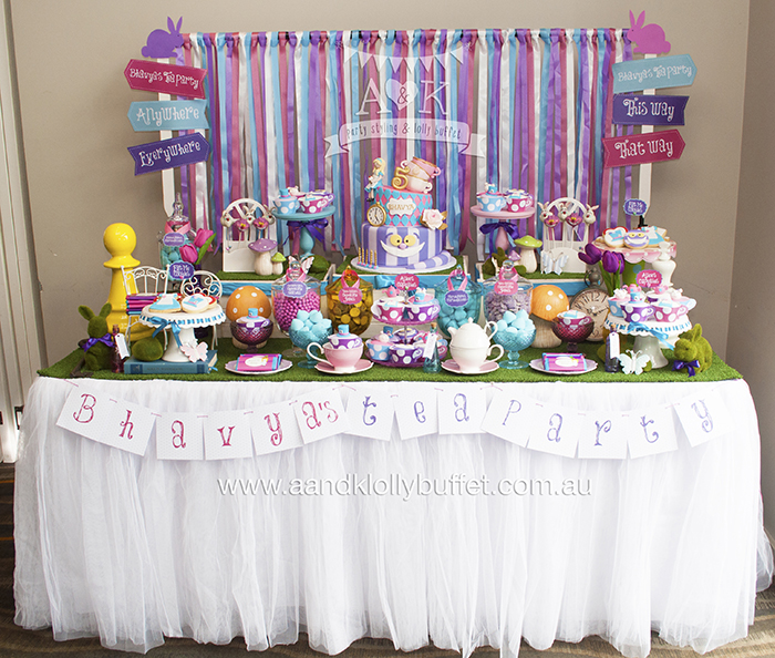 Bhavya's 5th Birthday Mad Hatter's Tea Party by A&K Lolly Buffet