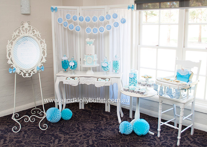 Whitney's Little Prince Blue Baby Shower by A&K Lolly Buffet