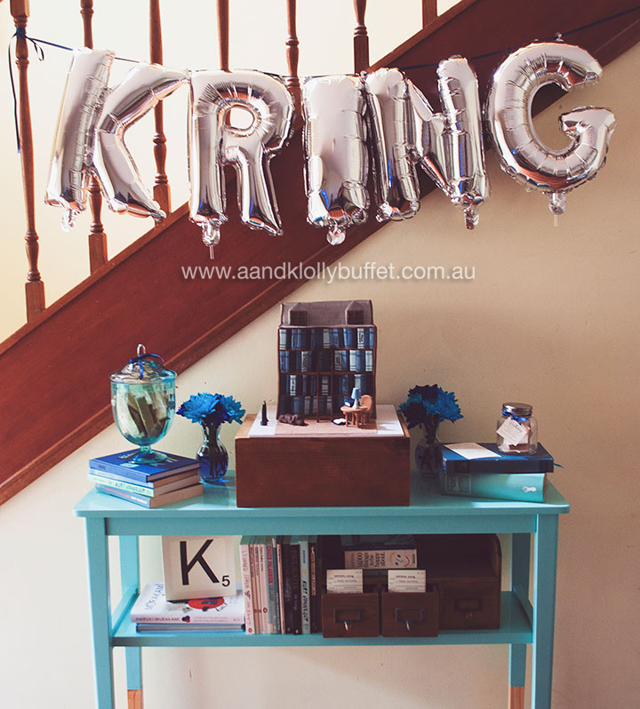 Kring's Library themed Birthday Lunch & Dessert Table by A&K Lolly Buffet