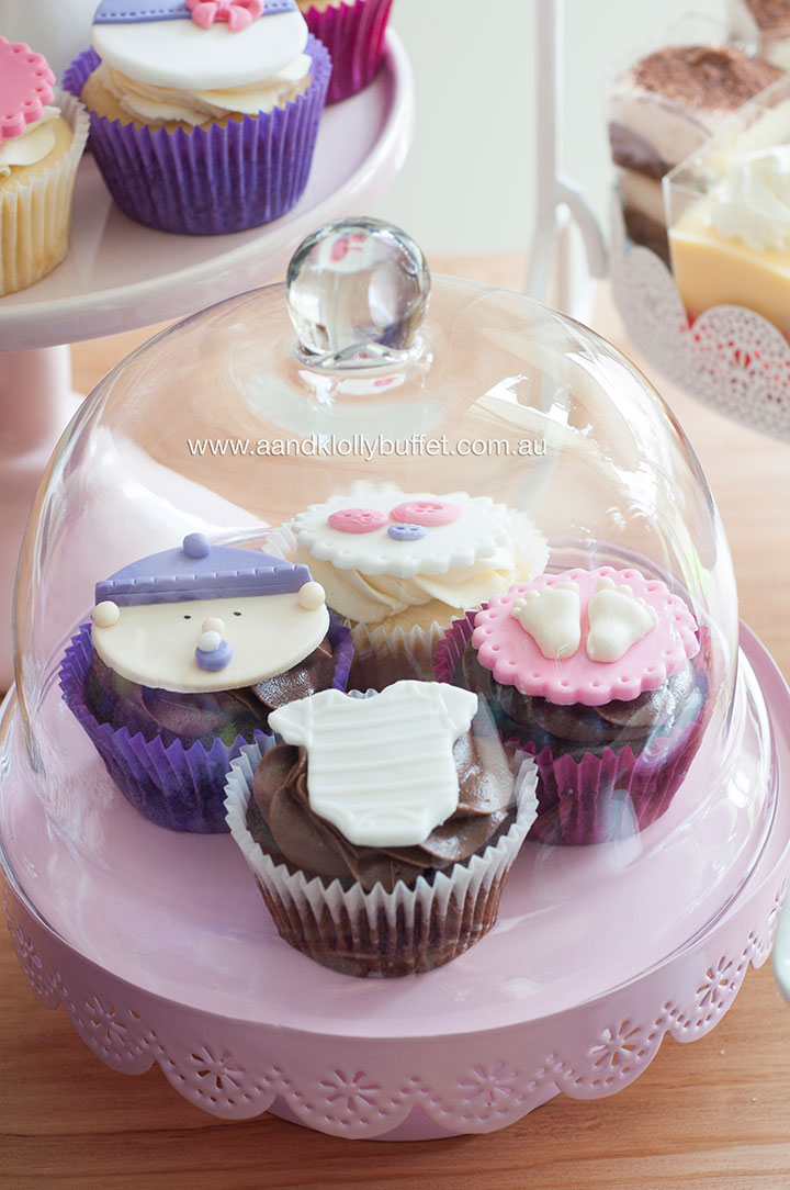 Abegaile's Pretty in Pink & Purple Baby Shower dessert table by A&K Lolly Buffet