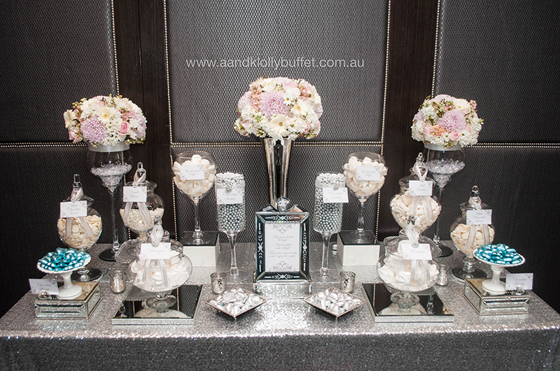 Danielle & Jeffrey's Elegant Wedding Sweets Table by A&K Lolly Buffet